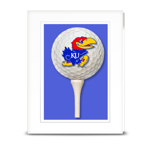 KU Jayhawk Golf Ball & Tee - folded card