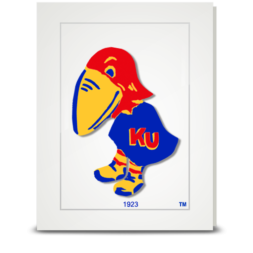 KU Jayhawk 1923 - folded card